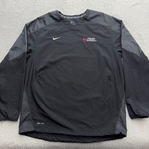 Nike Dri-FIT Fisher Baseball Windbreaker Pullover Mens Large Black V-Neck L